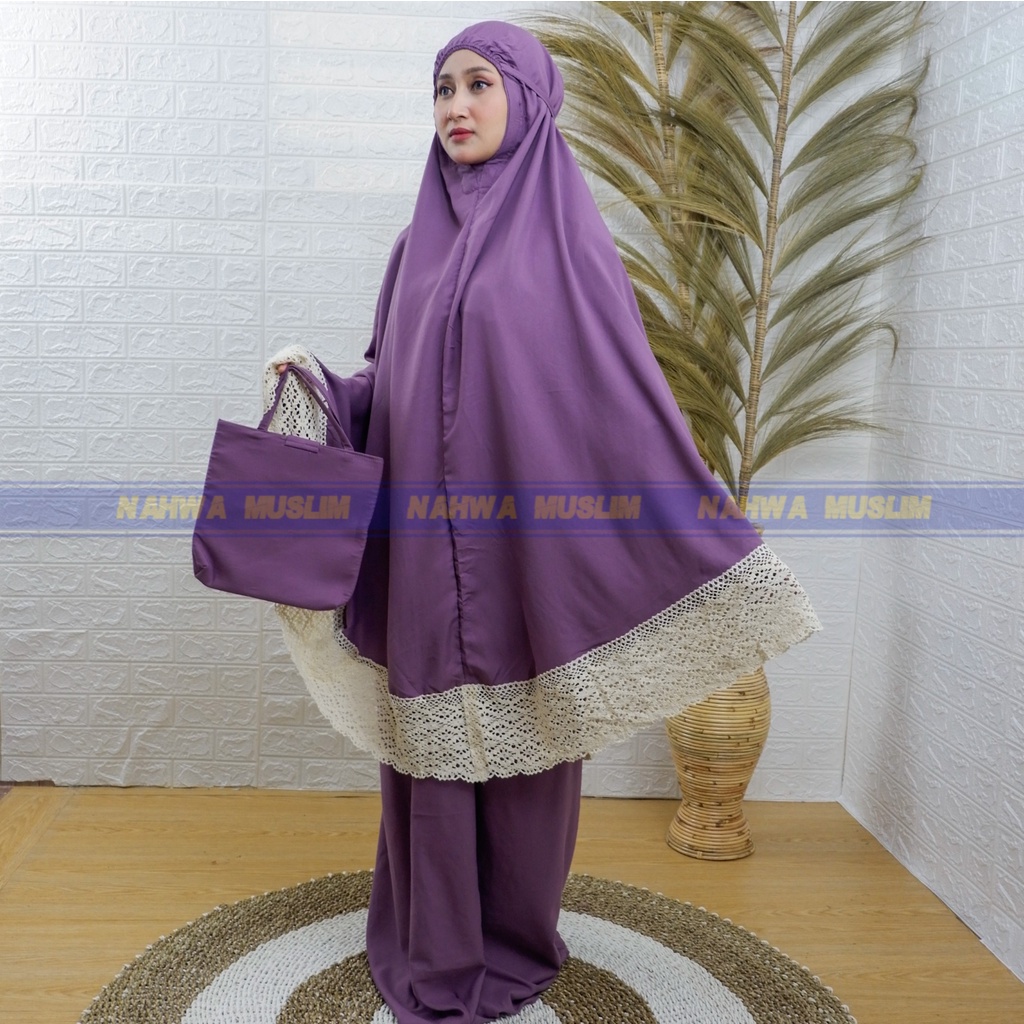 Mukena Dewasa katun polos Mukenah Jumbo Bahan Adem