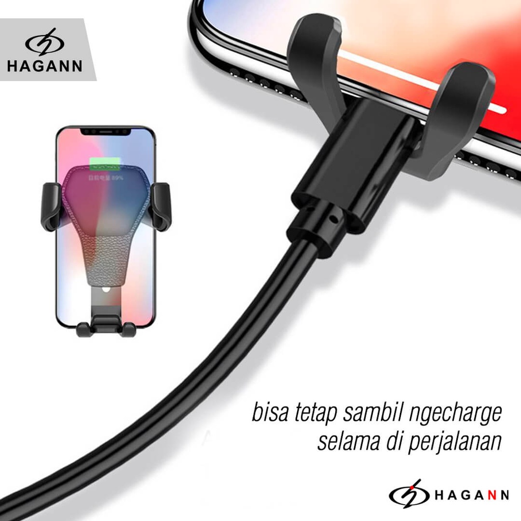 HAGANN CHO-1101 Holder HP Mobil AC | Gravity Car Phone Stand Jepit | Dudukan HP Di Mobil – Garansi 1 Tahun