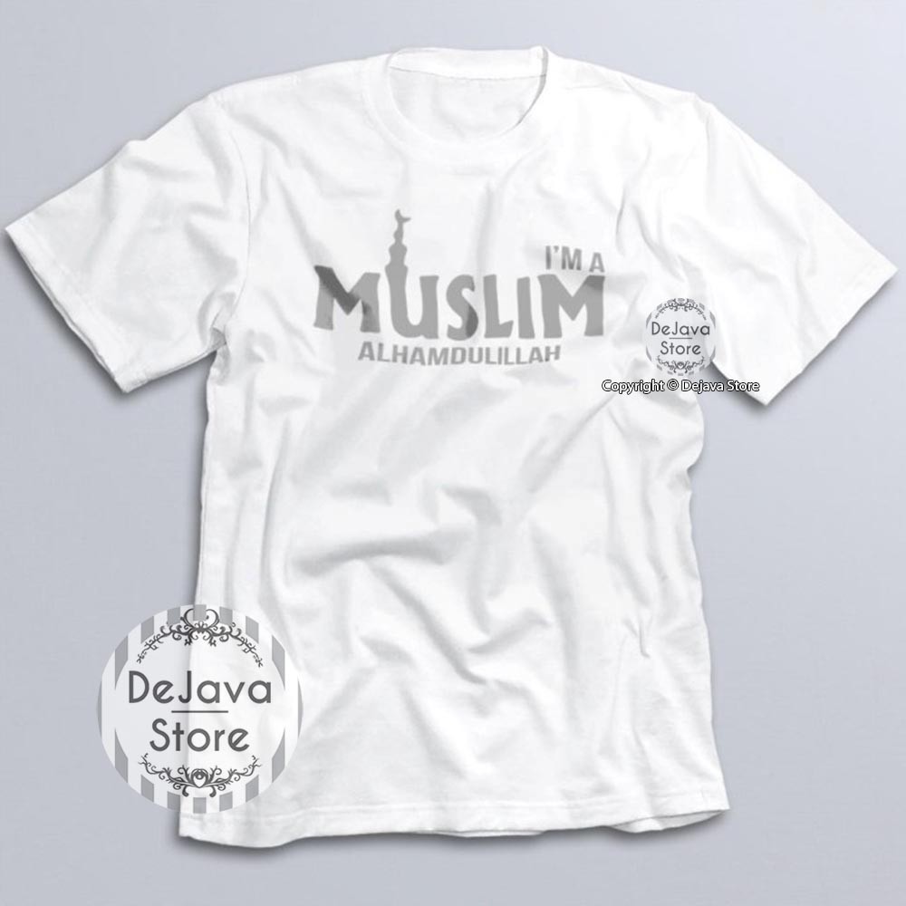 Kaos Dakwah Islami IAM MUSLIM ALHAMDULILLAH Baju Santri Religi Tshirt Distro Muslim | 1069-4