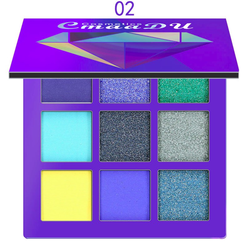 [BISA COD] CMAADU 9 Warna Eyeshadow Palette Shimmer Waterproof Multiguna Glitter Make Up