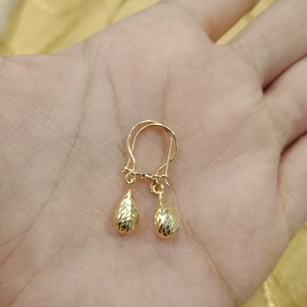 Anting anak dan dewasa emas asli kadar 700 70% 22 1 satu g gr gram gold timun air mata