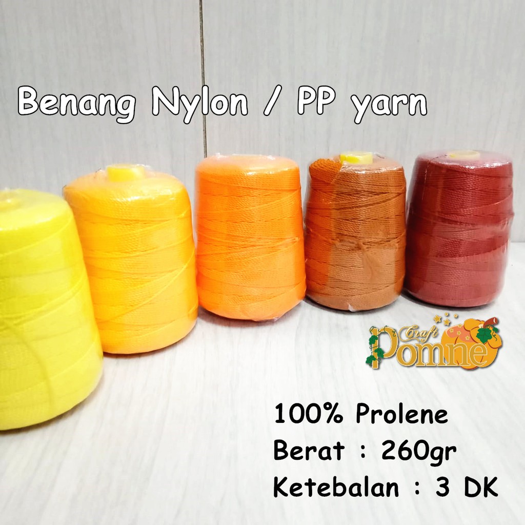 Benang Rajut Nylon / PP Yarn 260gr - Yellow