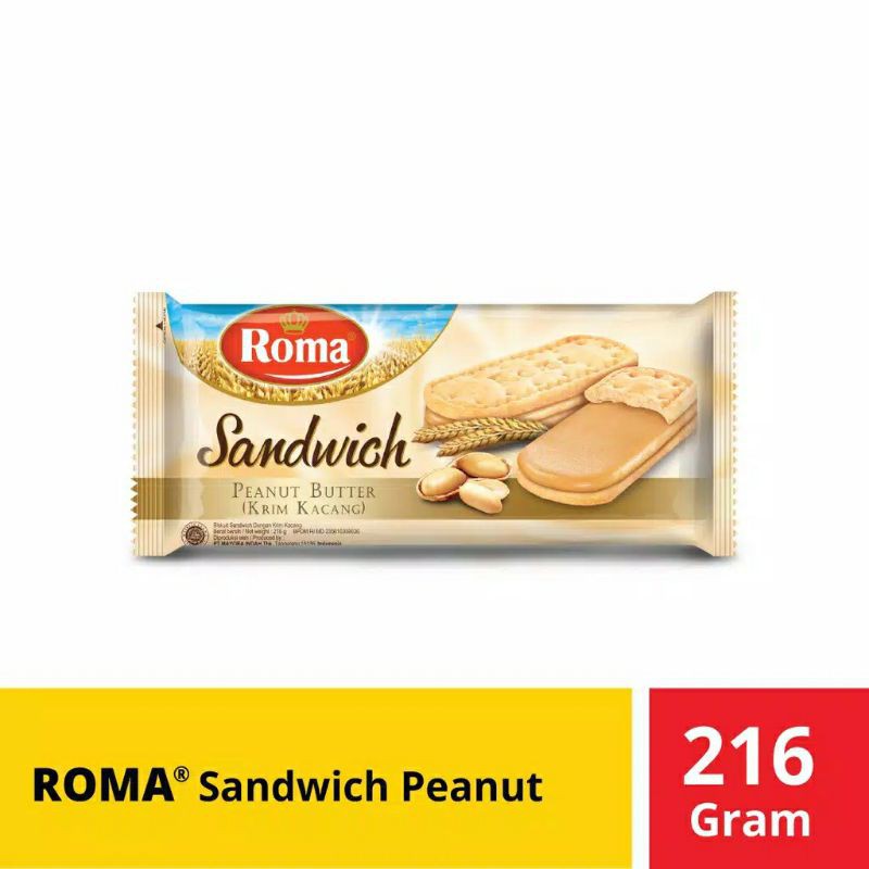 

ROMA Sandwich Peanut Butter 216 gr / Krim Kacang