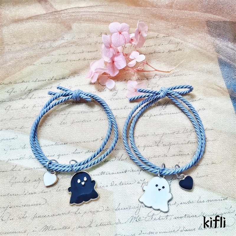 2Pcs,Lucu,Hantu Pasangan,Gelang Adjustable,Pesona,Gelang Untuk Kekasih Persahabatan,Untuk Pria Wanita