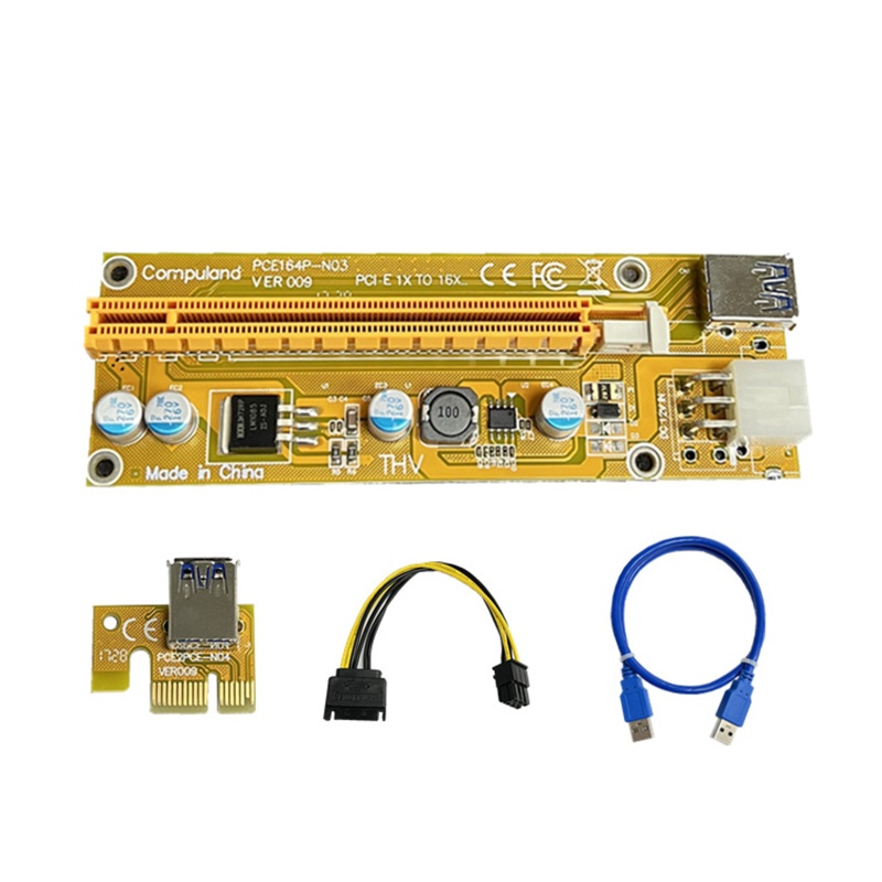 Btsg PCI Untuk Express 1X Ke 16X USB3.0 Kabel Ekstensi PCI-E Riser Card 6Pin 2xLE