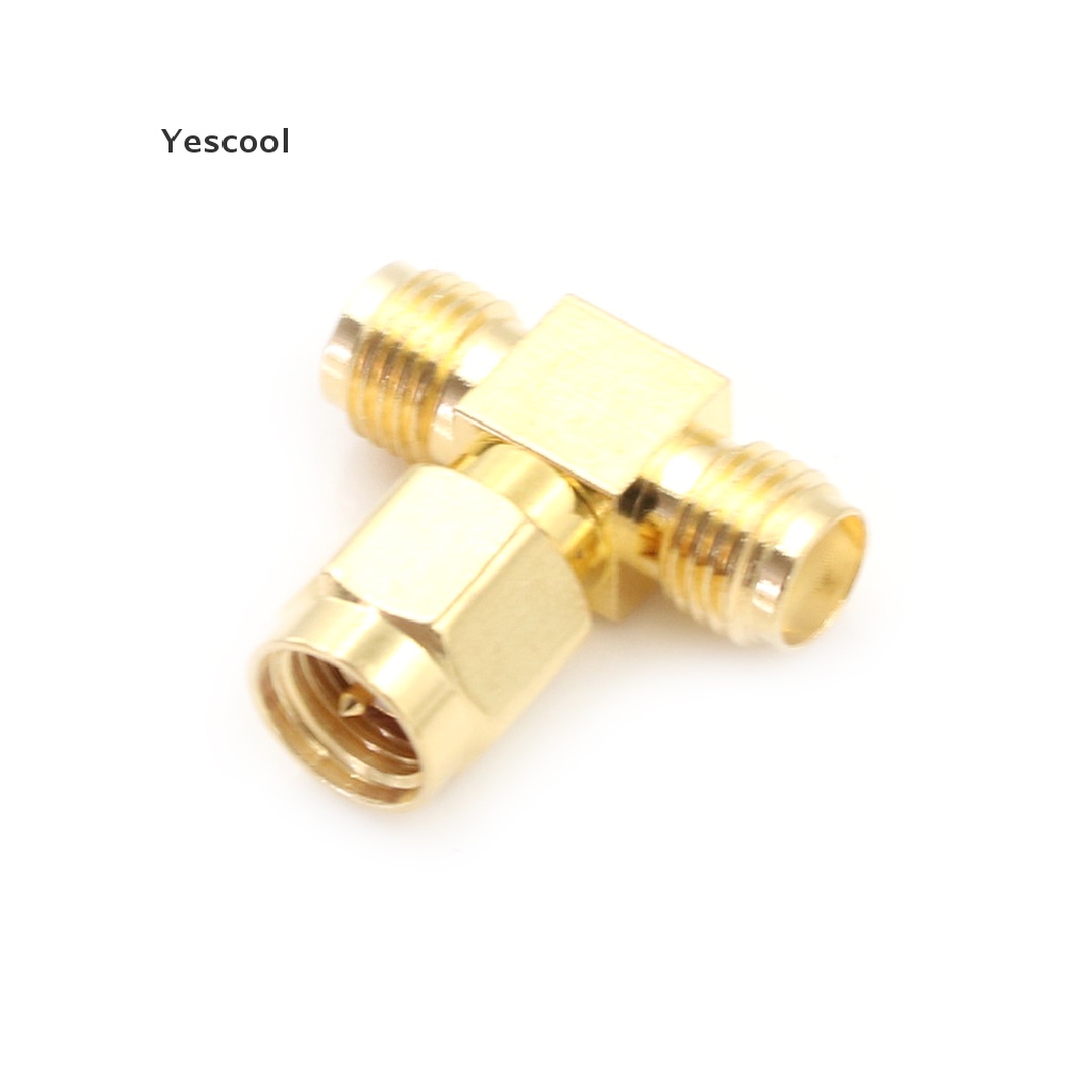 Yescool Adapter Konektor SMA Male Ke 2 Female Tipe T 3 Arah