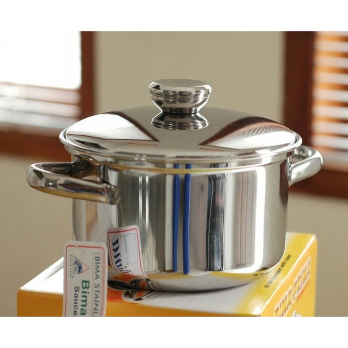 PANCI BIMA PRIMA SAUCEPOT 16 CM STAINLESS STEEL KUALITAS PANCI BIMA PRIMA SAUCEPOT 16 CM STAINLESS STEEL KUALITAS