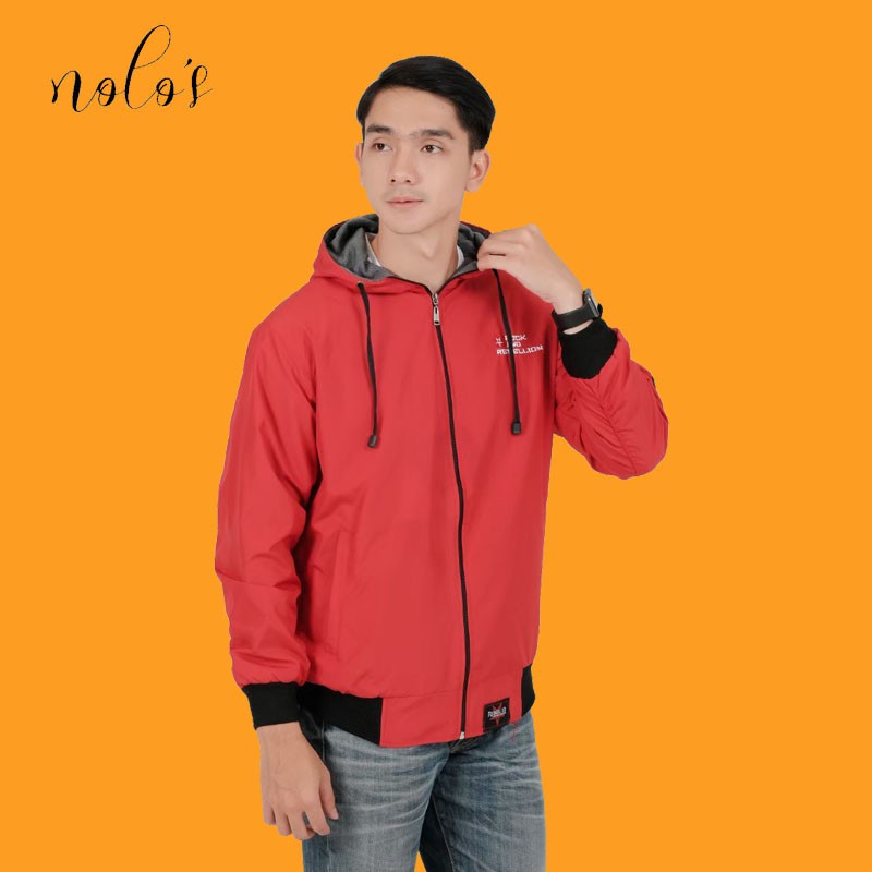JAKET PARASUT HOODIE REBEL ID MAROON