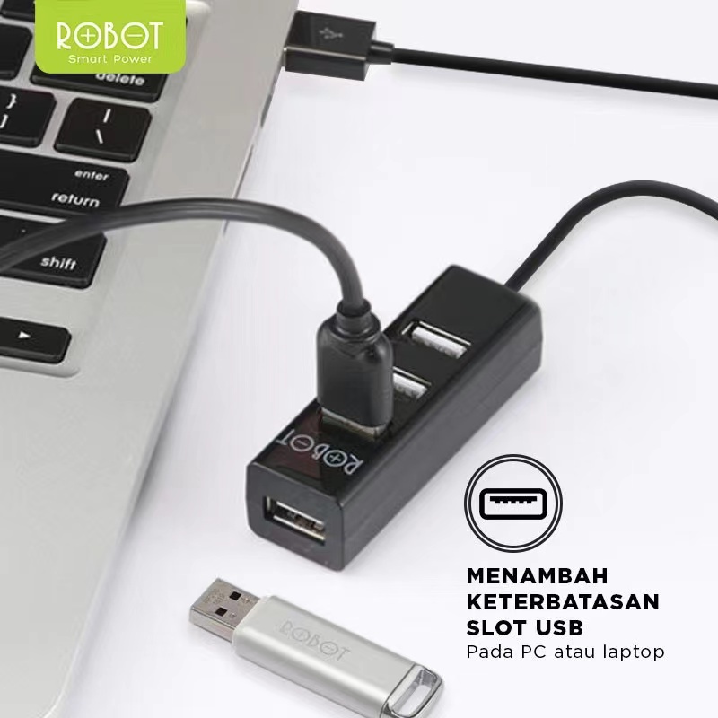 4 Ports USB HUB ROBOT H140-80 Ukuran 80cm Portable Multi Function Original