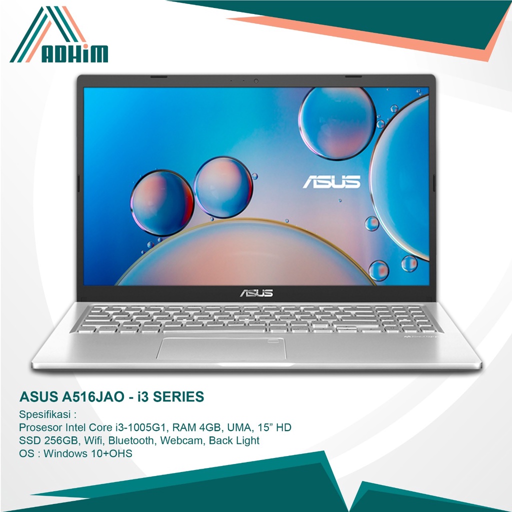 Laptop Asus A516JAO-HD324 Intel Core i3-1005G1 4GB 256GB 15,6"HD W10 OHS