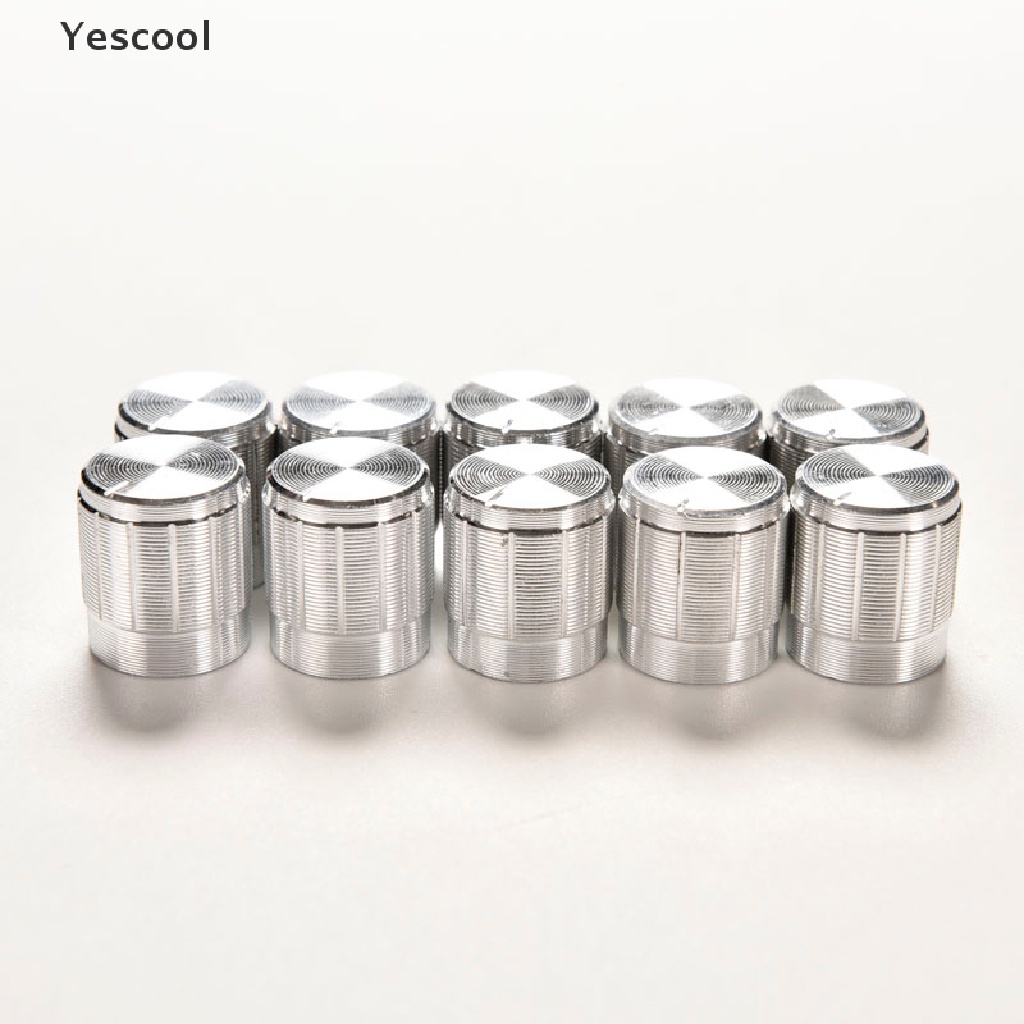 Yescool 10PCS Kenop Saklar Potentiometer Putar Kontrol Volume Lubang Pointer 6mm Bahan Aluminum