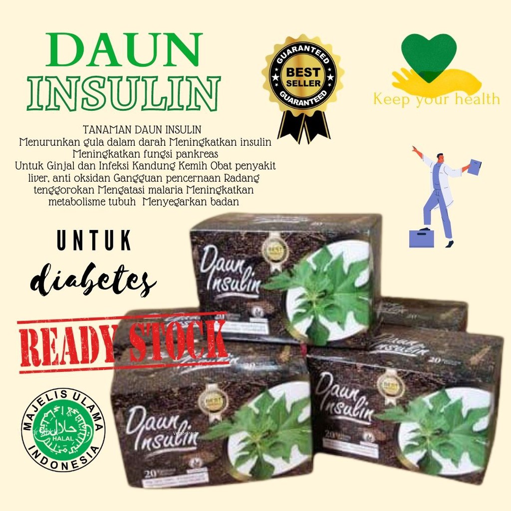 

Daun Insulin Untuk Diabetes kemasan Teh celup herbal Cap Tiga Daun