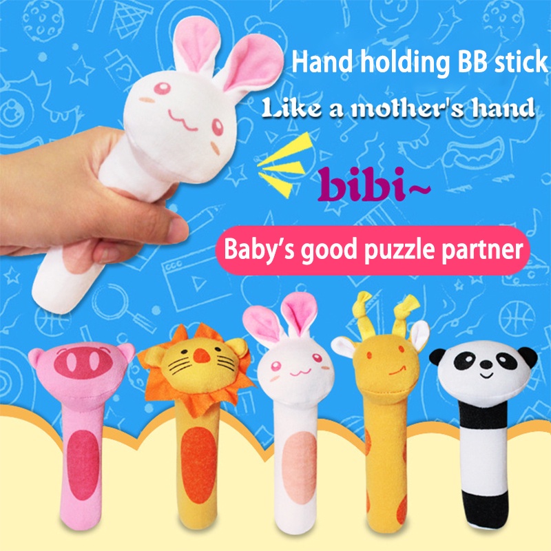 Mainan Bayi /Animal Rattle- Plushie Doll/ Mainan Bayi rattle stick / Mainan Tangan Bayi-Won