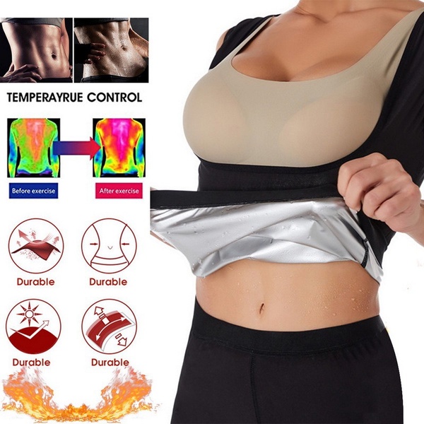 SAUNA SWEAT CAMI SILVER ION Pelangsing Badan Baju Sauna Pembakar Lemak Pinggang Korset Pelangsing Perut Pria Wanita Bahan Polyester