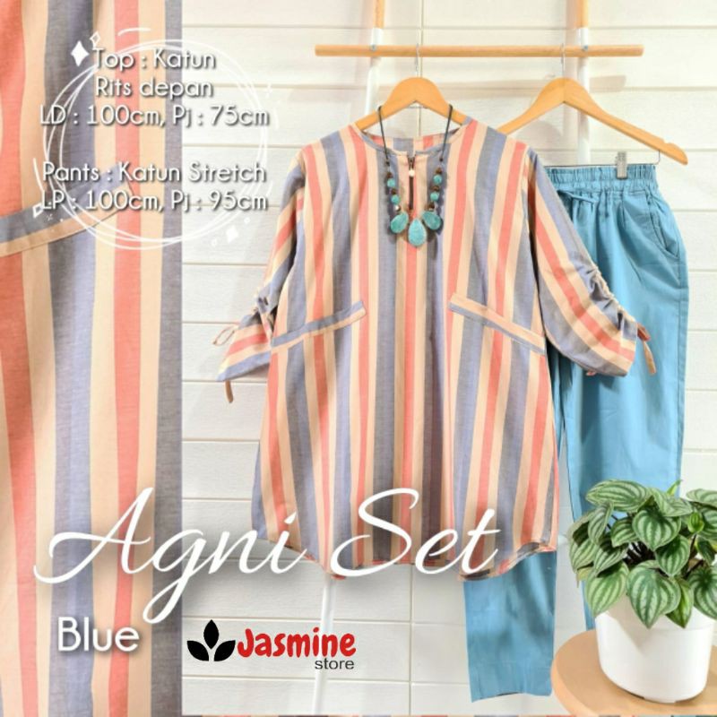 baju setelan celana wanita blouse katun AGNI SET