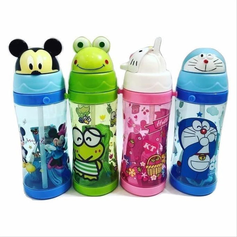 Botol Minum Anak Sekolah Motif Lucu Karakter Imut  Botol Minum Anak Motif Kartun Lucu 450 ml Botol Minum Anak bertali Botol Minum Anak Sedotan Lucu Botol Minum Anak Kartun Lucu