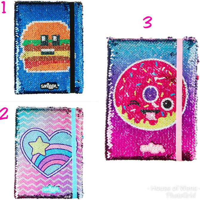 

SMIGGLE REVERSIBLE SEQUIN A5 NOTEBOOK - BUKU SMIGGLE - Hamburger Kode 1314