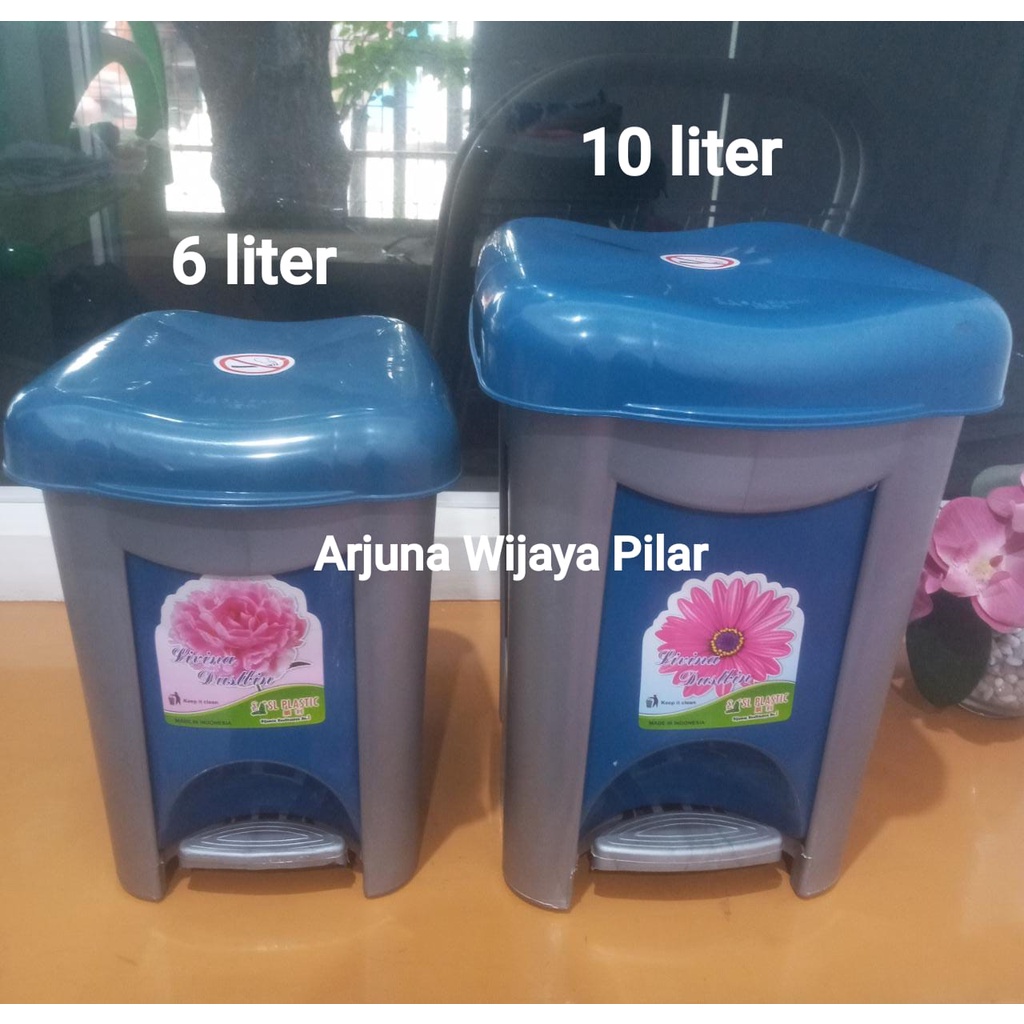 Tempat Sampah injak Livina Dust Bin 6 &amp; 10 Liter Silver SL PLASTIC