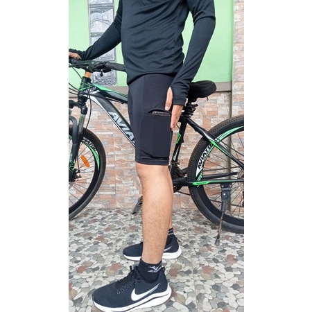 TERBARU Celana legging pendek pake sleting/celana gowes/celana sport/celana pendek/legging sleting pendek