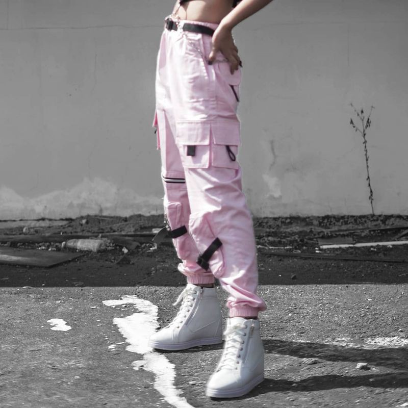 pink cargo trousers mens