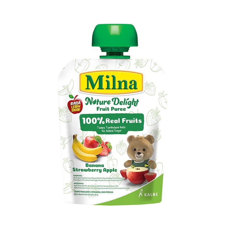 Milna Nature Delight Apple, Banana, Strawberry 80gr