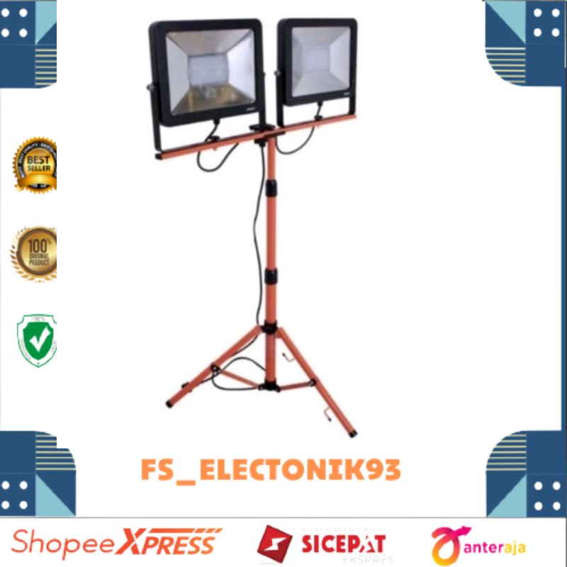 Lampu Kerja Krisbow/Lampu Proyek LED/2x100 Watt 2 Meter/Lampu Sorot/Lampu Bengkel/Lampu Kerja