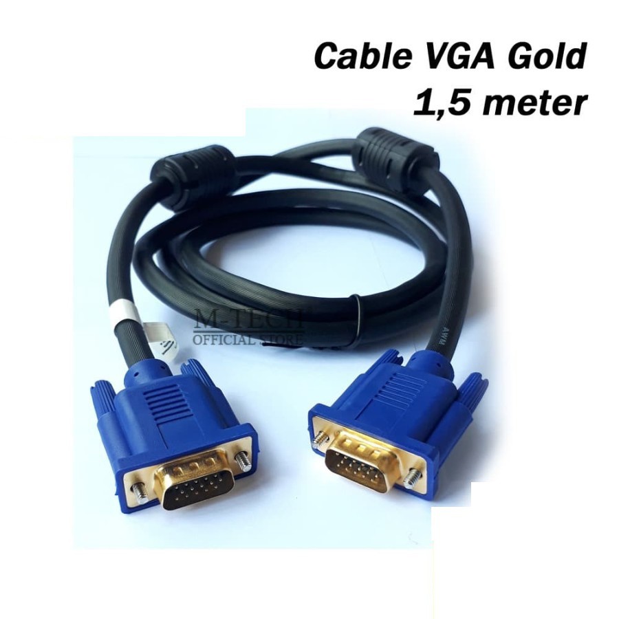 Original Kabel VGA male to male cowo ke cowo Panjang 1,5 Meter