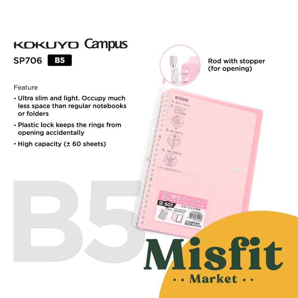 

KOKUYO Campus Smart Ring Binder B5 Standard & High Capacity Loose Leaf folder