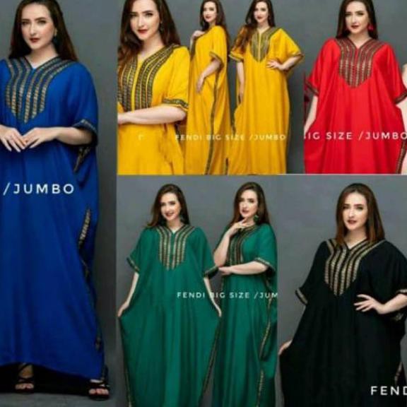 SALE DASTER ARAB KAFTAN RENDA FENDII SANTUNG SUPER ADEM MODEL KELELAWAR BIG SIZE JUMBO TERBARU