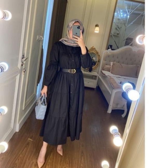 ❖IMPORT❖ Jumbo Size Midi Dress Susun Katun Linen Rami Premium produck terlaris