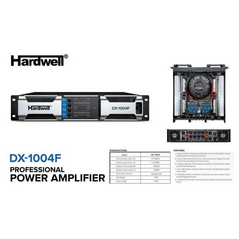 Power Amplifier 4 Channel Hardwell DX-1004F Original