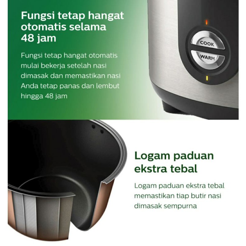 Rice Cooker Philips HD 3138 2L Bakuhanseki Inner Pot Magic Com Philips Penanak Nasi Philips 3138