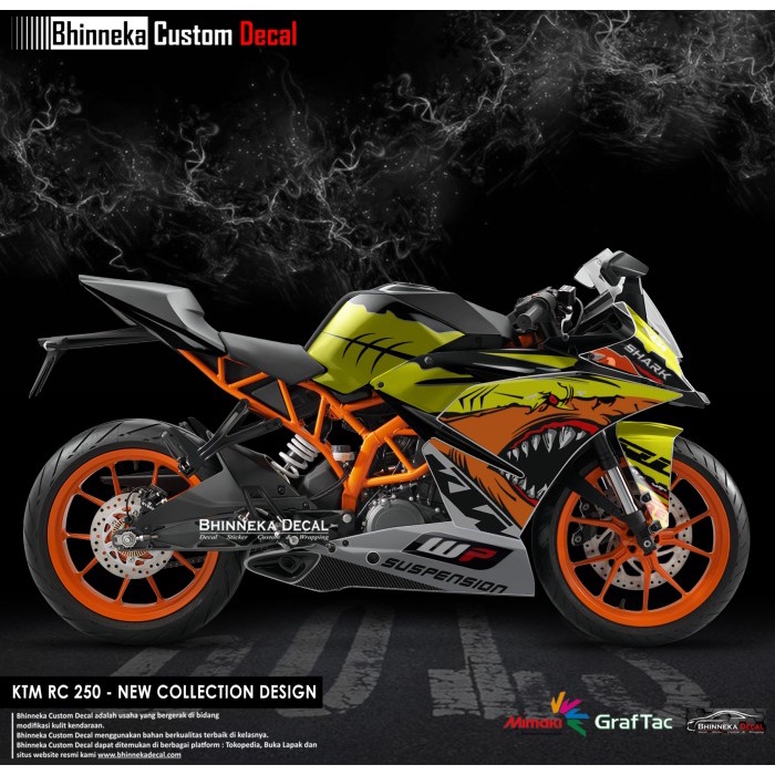 DECAL REGULER CLASS KTM RC SHARK ORANGE