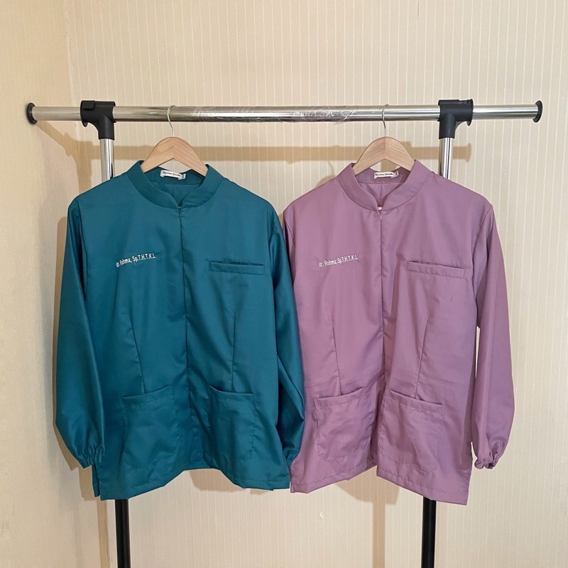 Scrub Dokter Baju Jaga Perawat Baju Dinas Resleting Busui Friendly