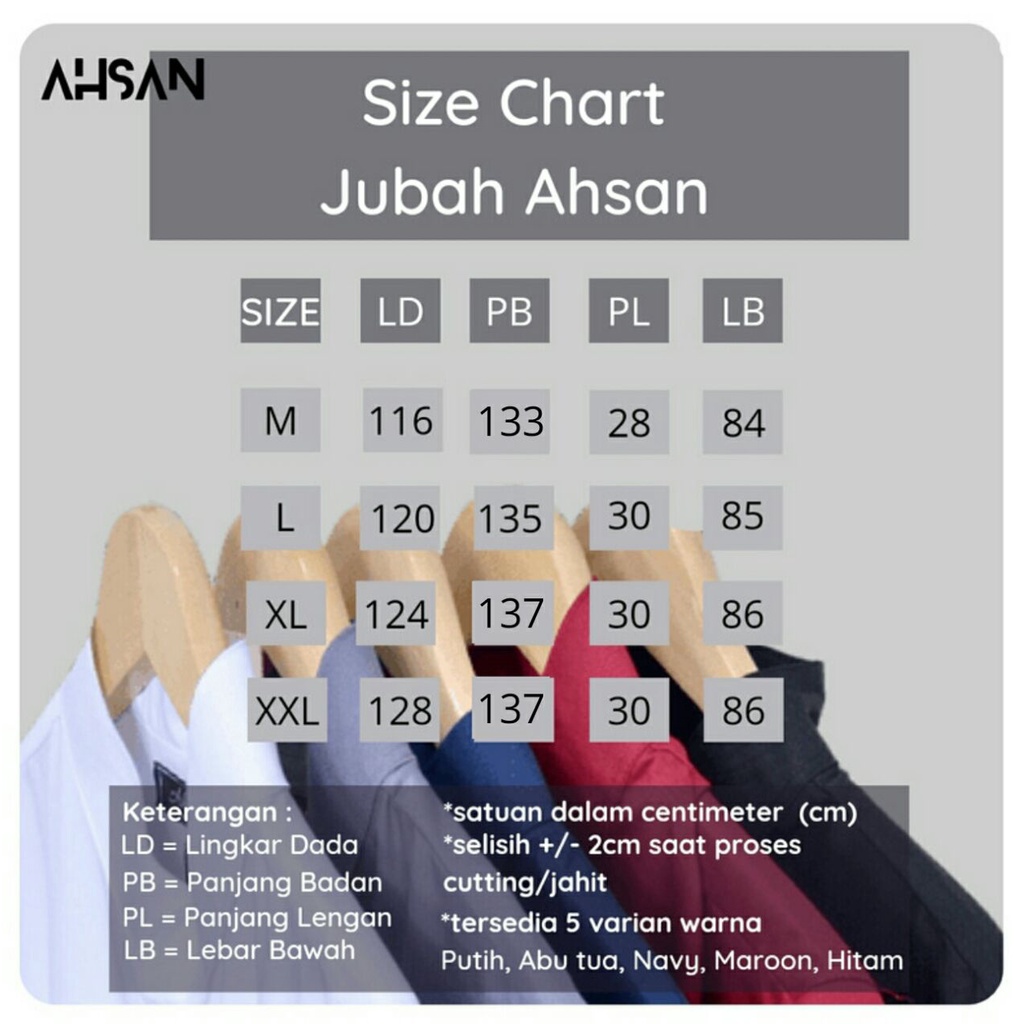 Jubah Pria Dewasa Premium AHSAN Gamis Pria Harian Gamis Muslim - Katun Toyobo