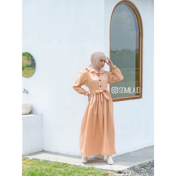 [SOMILA.ID] Salem Long Coat Outer Kekinian Vintage Chic Korean Hijab