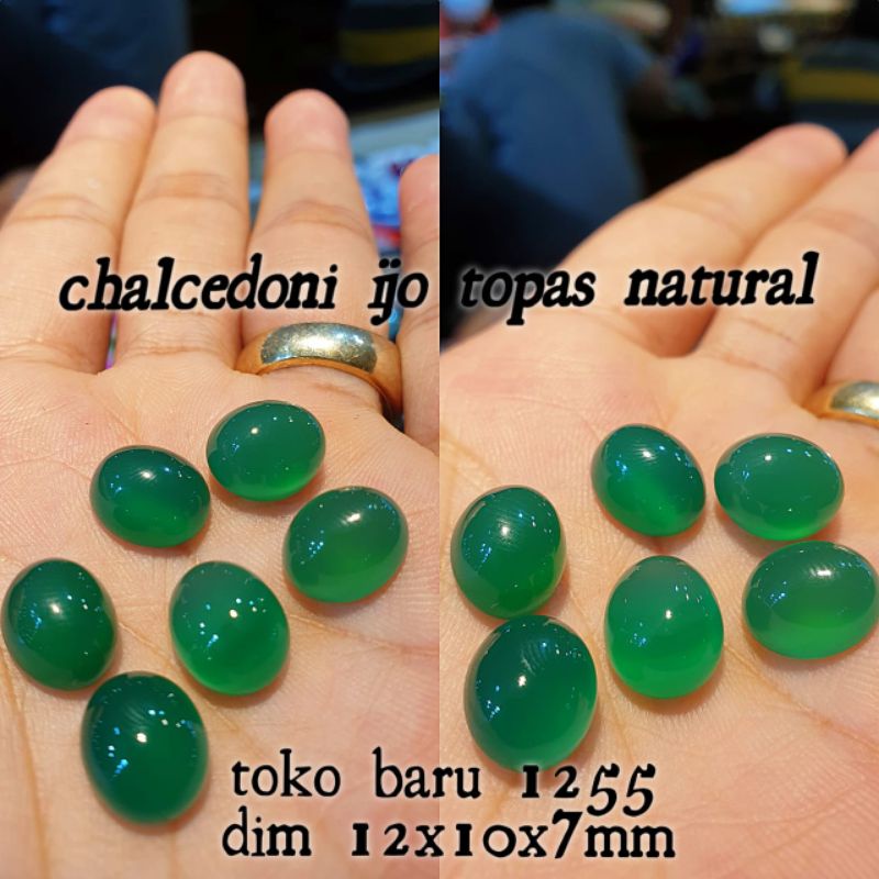 Natural batu cincin ijo chalcedoni ijo garut ijo topas batu cincin mewah giwang harga termurah