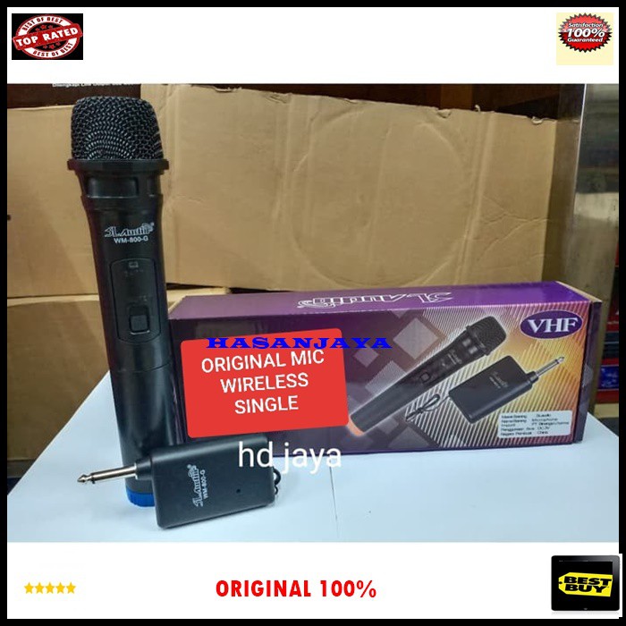 SL audio ORIGINAL Mic Wireless Single baterai mik wireles pro karaoke mikrophone microfon audio