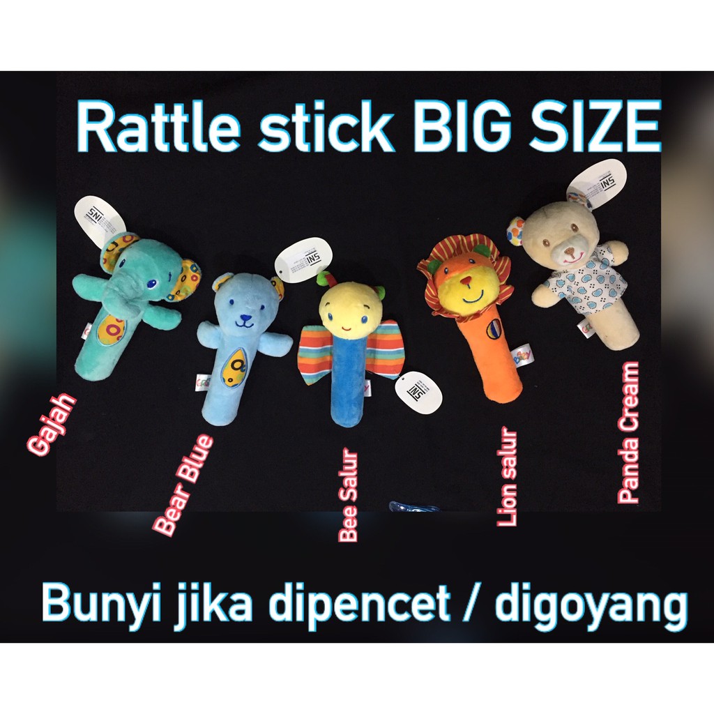 Boneka Rattle stick BESAR SPPHOP Animal / Rattles Musik Mainan Bayi /mainan bayi CBKS JH VC