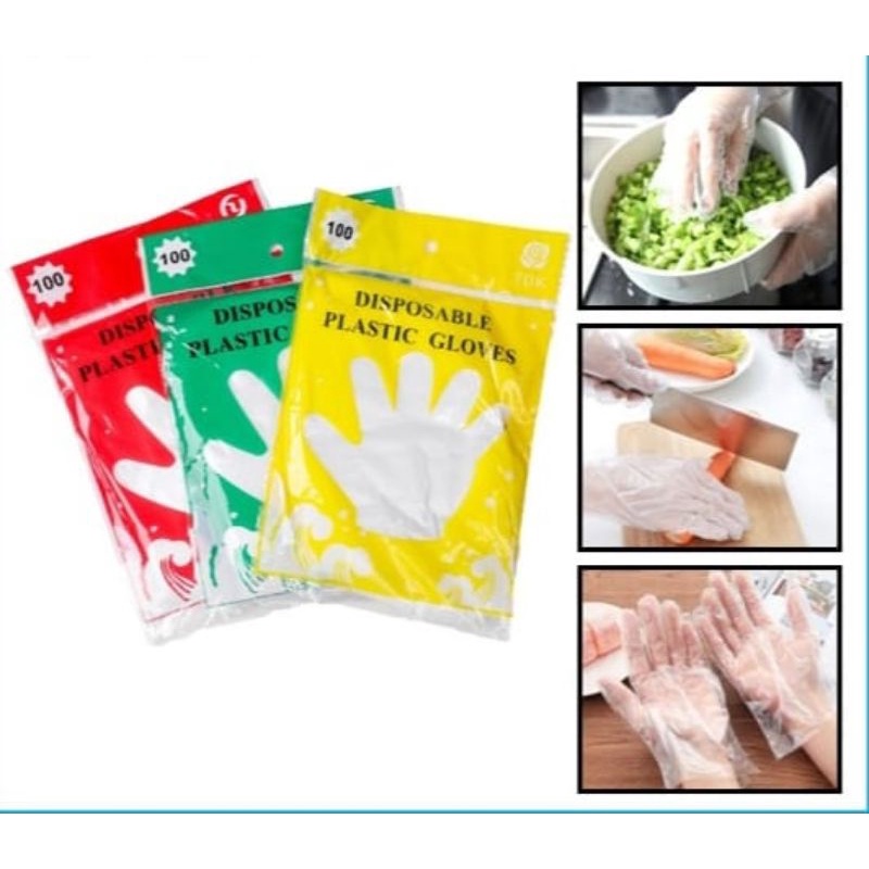 Sarung Tangan Plastik Isi 100Pcs Disposable Plastic Glove