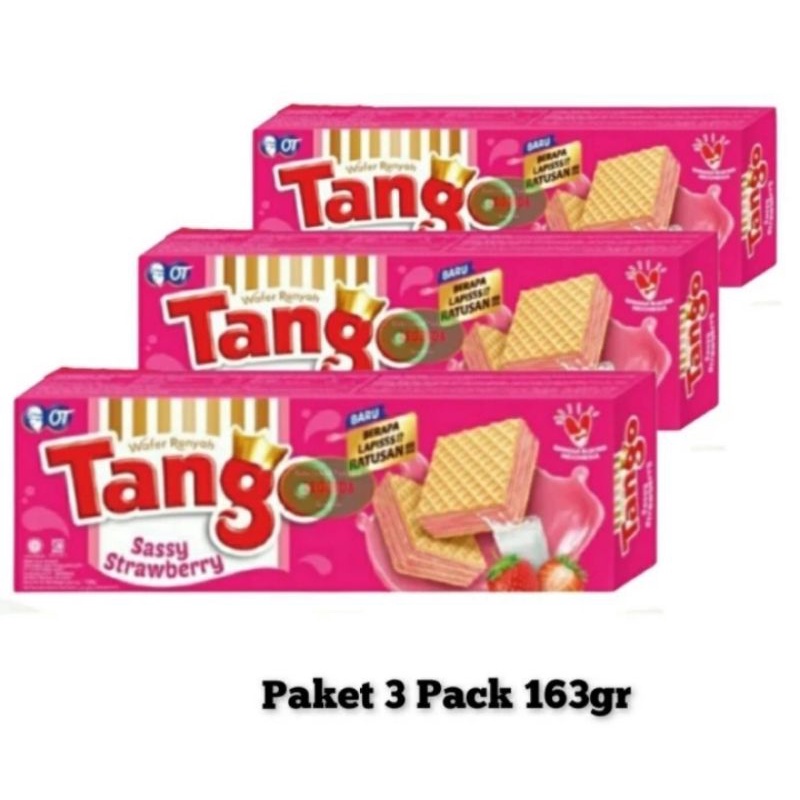 

Tango Wafer Renyah Rasa Sasy Starwberry 163gr Paket Triple Pack