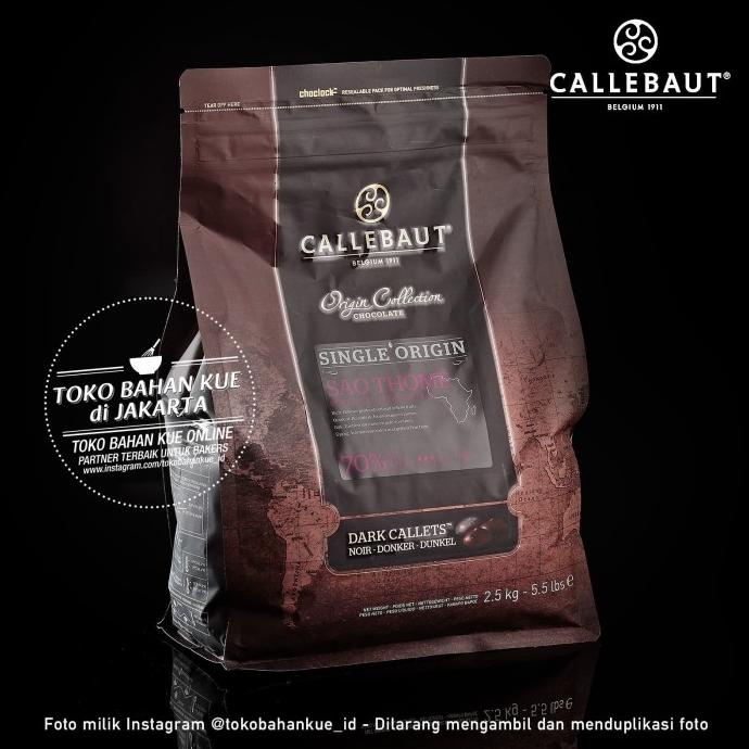 

Callebaut Couverture Chocolate SAO THOME 70% 100gr Single Origin Cacao TERLARIS TERPERCAYA ORIGINAL