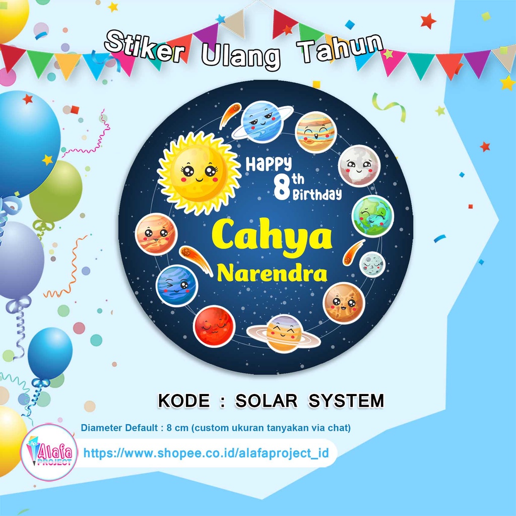 

Alafaproject - Stiker Ultah Ulang Tahun Solar System