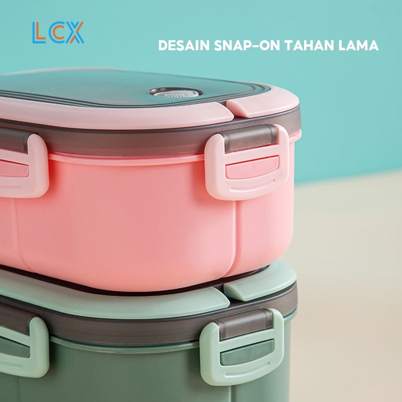 LCX Kotak Makan Bento Microwaveable Lunch Box Food Grade Material Microwavable Anti Tumpah VS-205