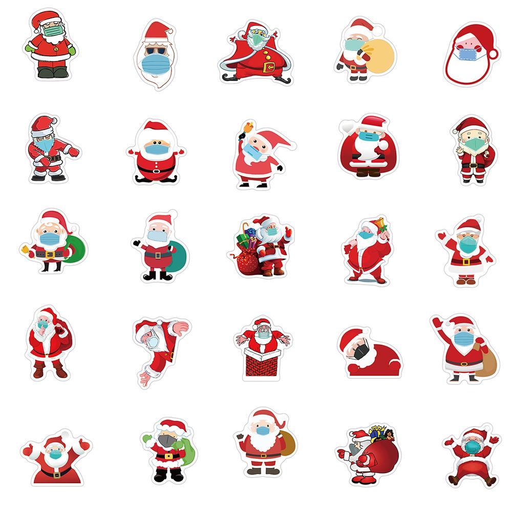 Stiker Koper Populer Label Dekorasi Kotak Notebook Santa Claus Segar Tahan Air