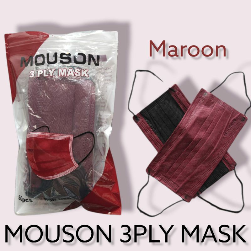 Masker 3ply mouson warna isi 50pcs