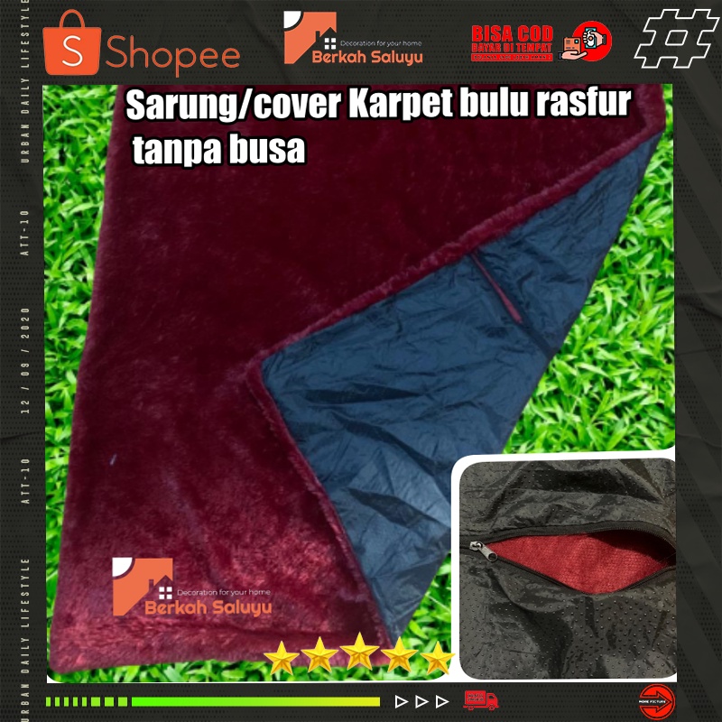 Sarung  / cover Karpet Bulu Rasfur anti slip 200x150cm / Sarunganti selip  / cover Karpet Bulu