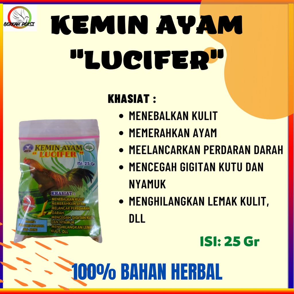 KEMIN AYAM LUCIFER RAMUAN UNTUK AYAM LAGA BAHAN HERBAL ALAMI