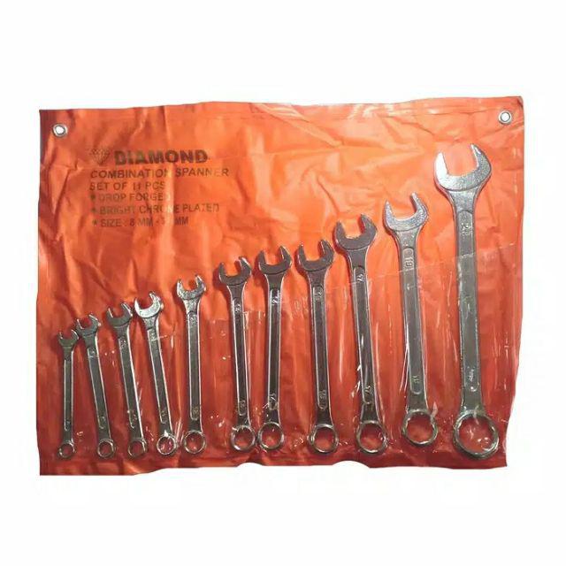 Kunci Ring Pas Set 11pc 8 - 24 Mm Diamond Combination Spanner Wrench