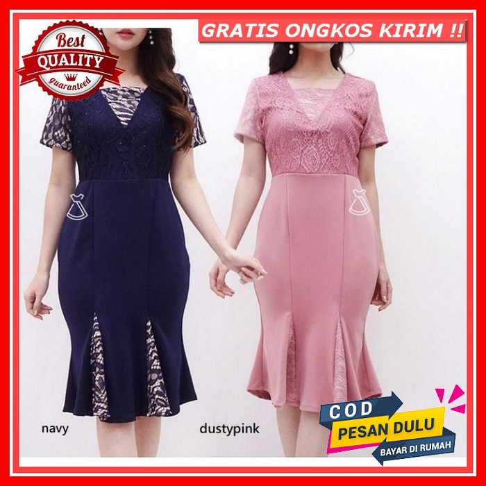 Baju Dress Pesta Natal Imlek  Big Size Wanita Dewasa Murah Kekinian Terbaru 2022/Dress Kondangan Mew